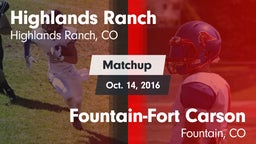 Matchup: Highlands Ranch vs. Fountain-Fort Carson  2016