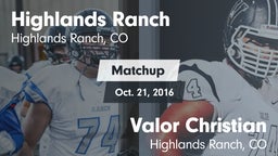 Matchup: Highlands Ranch vs. Valor Christian  2016