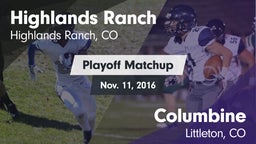 Matchup: Highlands Ranch vs. Columbine  2016