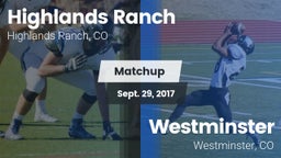 Matchup: Highlands Ranch vs. Westminster  2017