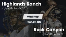 Matchup: Highlands Ranch vs. Rock Canyon  2018