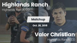 Matchup: Highlands Ranch vs. Valor Christian  2018