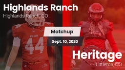 Matchup: Highlands Ranch vs. Heritage  2020