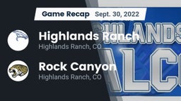 Recap: Highlands Ranch  vs. Rock Canyon  2022