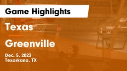 Texas  vs Greenville  Game Highlights - Dec. 5, 2023