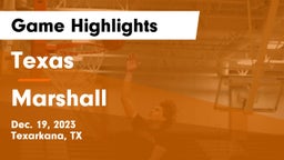 Texas  vs Marshall  Game Highlights - Dec. 19, 2023