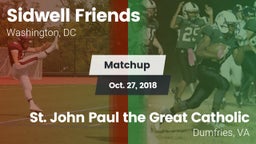 Matchup: Sidwell Friends vs.  St. John Paul the Great Catholic  2018