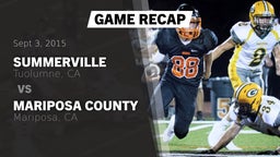 Recap: Summerville  vs. Mariposa County  2015