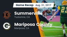 Recap: Summerville  vs. Mariposa County  2017