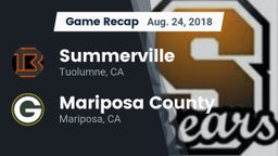 Recap: Summerville  vs. Mariposa County  2018