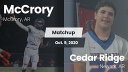 Matchup: McCrory vs. Cedar Ridge  2020