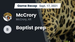 Recap: McCrory  vs. Baptist prep 2021