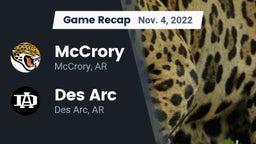 Recap: McCrory  vs. Des Arc  2022