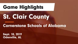 St. Clair County  vs Cornerstone Schools of Alabama Game Highlights - Sept. 10, 2019