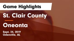 St. Clair County  vs Oneonta  Game Highlights - Sept. 24, 2019