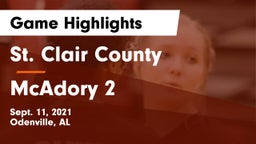 St. Clair County  vs McAdory 2 Game Highlights - Sept. 11, 2021