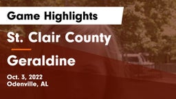 St. Clair County  vs Geraldine Game Highlights - Oct. 3, 2022