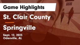 St. Clair County  vs Springville  Game Highlights - Sept. 12, 2023