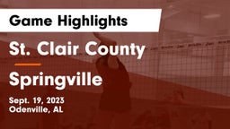 St. Clair County  vs Springville  Game Highlights - Sept. 19, 2023