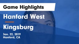 Hanford West  vs Kingsburg  Game Highlights - Jan. 22, 2019