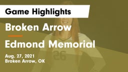 Broken Arrow  vs Edmond Memorial  Game Highlights - Aug. 27, 2021