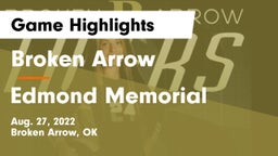 Broken Arrow  vs Edmond Memorial  Game Highlights - Aug. 27, 2022