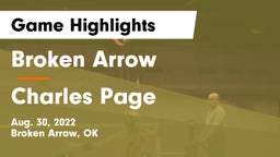 Broken Arrow  vs Charles Page  Game Highlights - Aug. 30, 2022