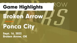 Broken Arrow  vs Ponca City Game Highlights - Sept. 16, 2022