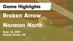 Broken Arrow  vs Norman North  Game Highlights - Sept. 26, 2022
