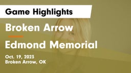 Broken Arrow  vs Edmond Memorial Game Highlights - Oct. 19, 2023