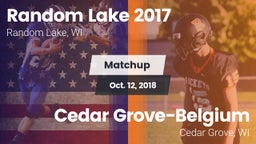 Matchup: Random Lake High vs. Cedar Grove-Belgium  2018