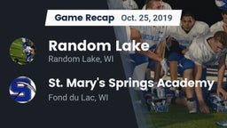 Recap: Random Lake  vs. St. Mary's Springs Academy  2019