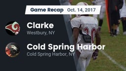 Recap: Clarke  vs. Cold Spring Harbor  2017