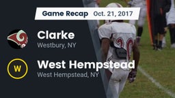 Recap: Clarke  vs. West Hempstead  2017