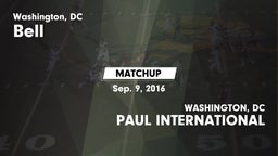 Matchup: Bell vs. PAUL INTERNATIONAL  2016