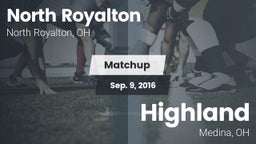 Matchup: North Royalton vs. Highland  2016
