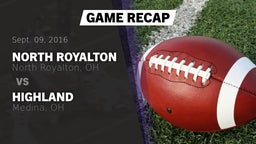 Recap: North Royalton  vs. Highland  2016