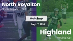 Matchup: North Royalton vs. Highland  2018