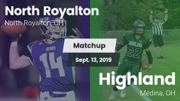 Matchup: North Royalton vs. Highland  2019