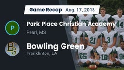 Recap: Park Place Christian Academy  vs. Bowling Green  2018