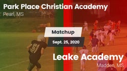 Matchup: Park Place Christian vs. Leake Academy  2020