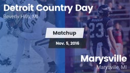Matchup: Detroit Country Day vs. Marysville  2016