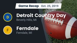 Recap: Detroit Country Day  vs. Ferndale  2019