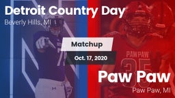 Matchup: Detroit Country Day vs. Paw Paw  2020