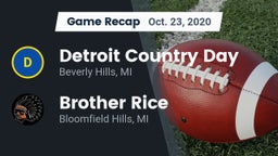 Recap: Detroit Country Day  vs. Brother Rice  2020