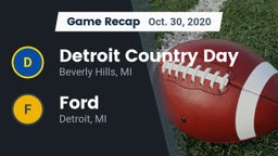 Recap: Detroit Country Day  vs. Ford  2020