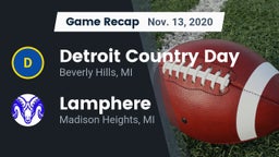 Recap: Detroit Country Day  vs. Lamphere  2020