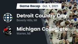 Recap: Detroit Country Day  vs. Michigan Collegiate 2021