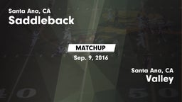 Matchup: Saddleback vs. Valley  2016