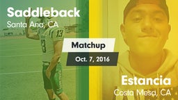 Matchup: Saddleback vs. Estancia  2016